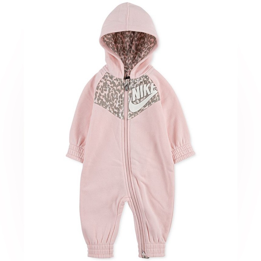 Nike Infant Girls' Leopard Coveralls Pink Size 6M